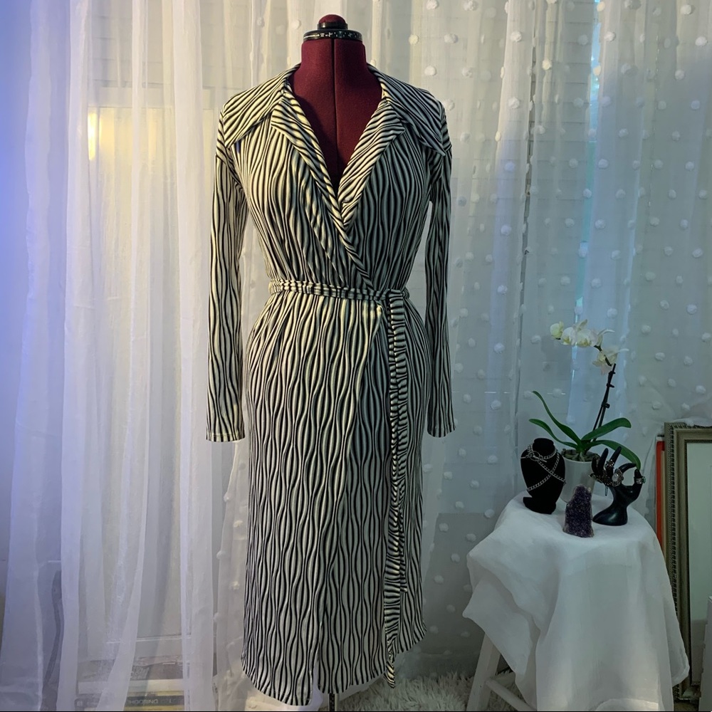 Zebra Print Midi Wrap Dress